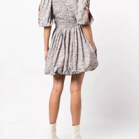 Ulla Johnson Gwen Blue Puff Sleeve Mini Dress Size Small (4) - Picture 3 of 10